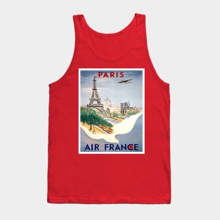 Air France Travel and Tourism Fly to Paris Advertising Print Tank Top